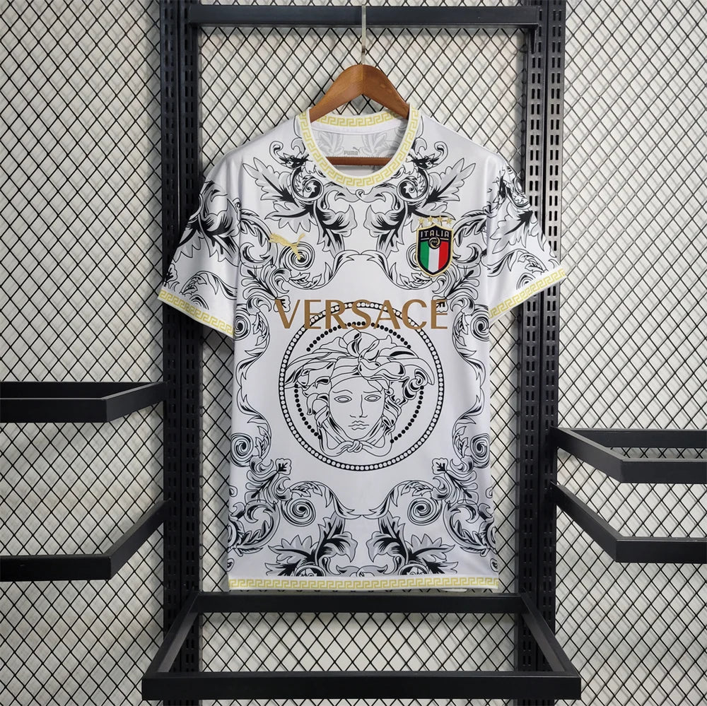 ITALY 2023 CONCEPT VERSACE WHITE HOME SHIRT ITALY 2023 CONCEPT VERSACE WHITE HOME SHIRT